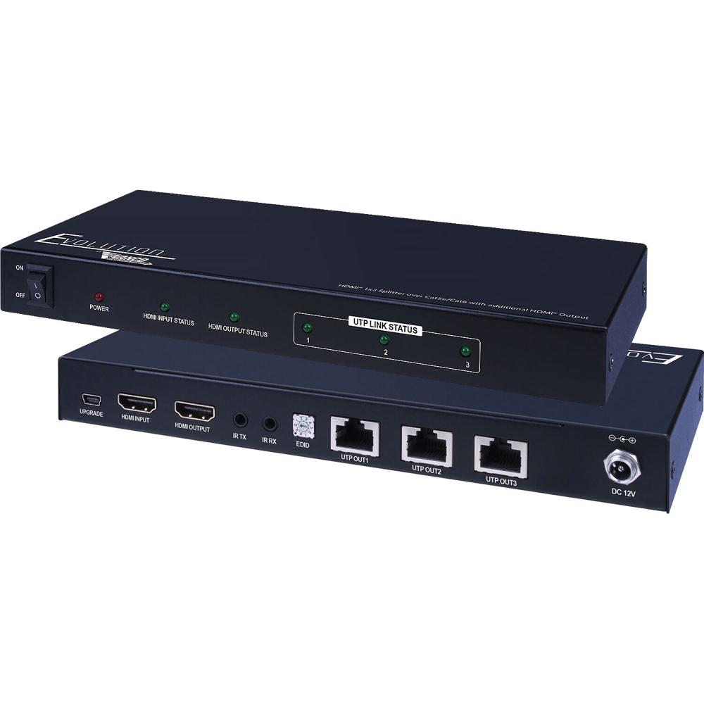 Evolution Splitter HDMI 1x3 con Salida HDMI y Soporte PoE hasta 164'