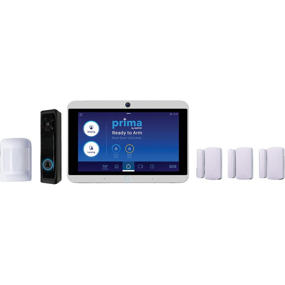 Prima by Napco PKIT1V Sistema Wi-Fi Todo en Uno con Pantalla Táctil de 7" y Sensores de S