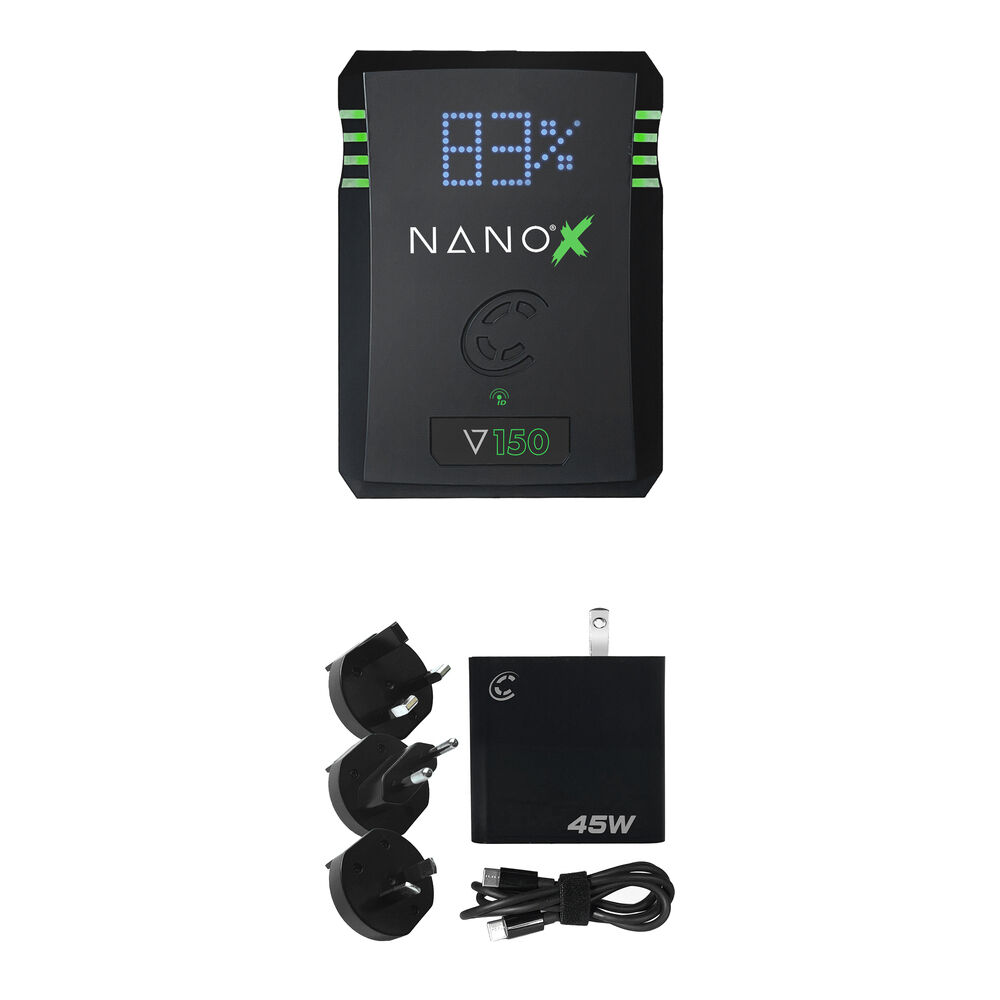 Core SWX NANOX Batería V-Mount 150Wh con Cargador Rápido USB-C 45W