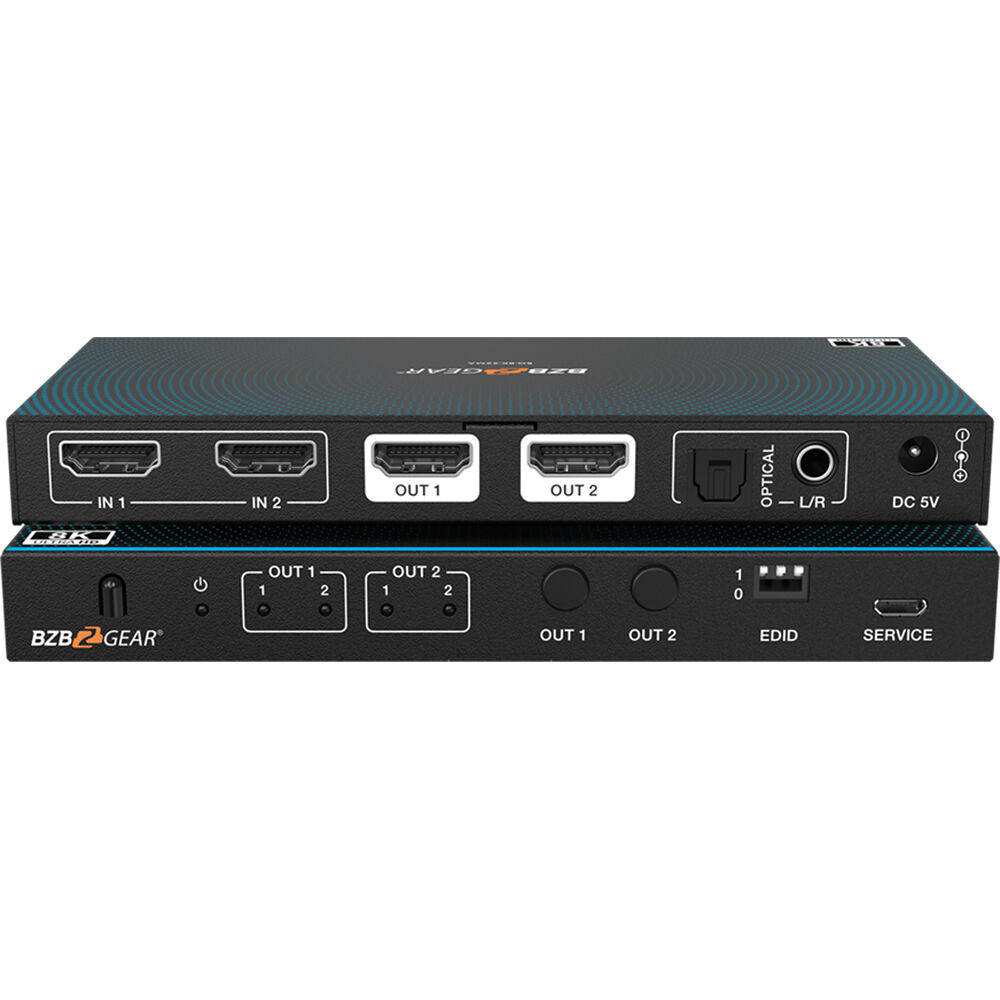 BZBGEAR Matriz HDMI 2x2 8K60 con De-Embedder de Audio