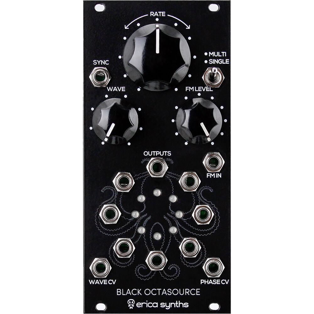 Erica Synths Módulo Eurorack Black Octasource 12 HP - LFO Avanzado con 8 Salidas CV