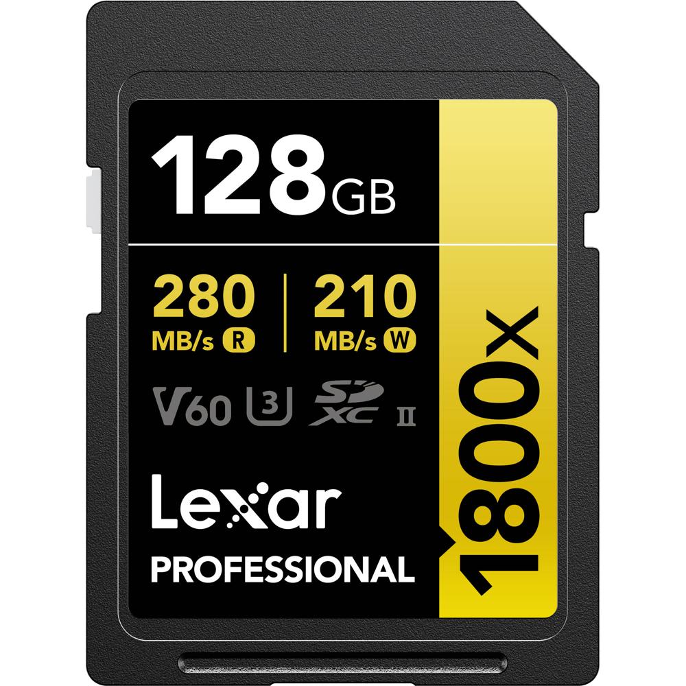 Lexar Tarjeta de Memoria SDXC 128GB Professional 1800x UHS-II GOLD Series - Velocidades de