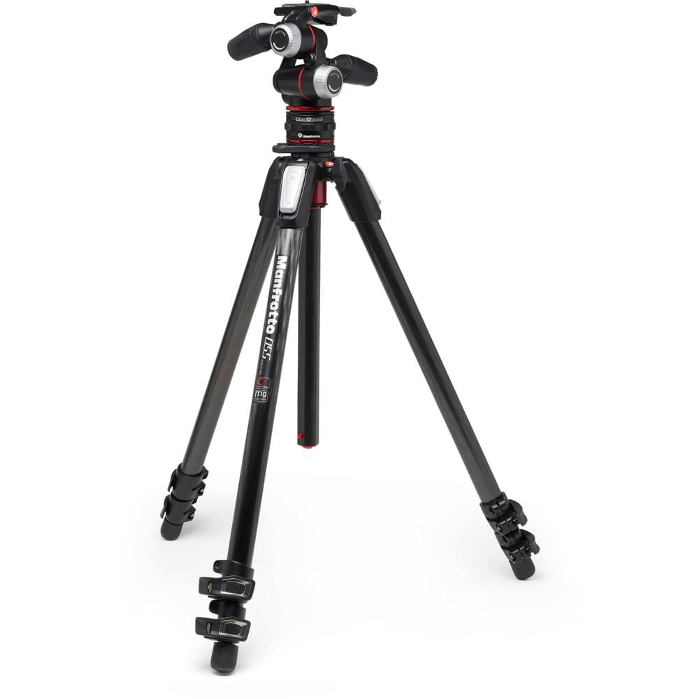 Manfrotto MT055CXPRO3 Trípode de Carbono con Cabezal MHXPRO-3W y Kit de Liberación Rápi