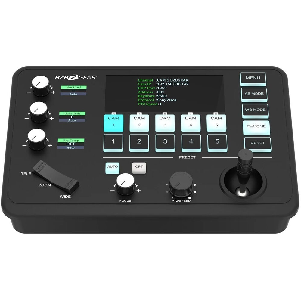 BZBGEAR Controlador Joystick PTZ Compacto Universal Modelo BZB-PTZ-JOYSTICK - 2 Ejes, 7 Ni