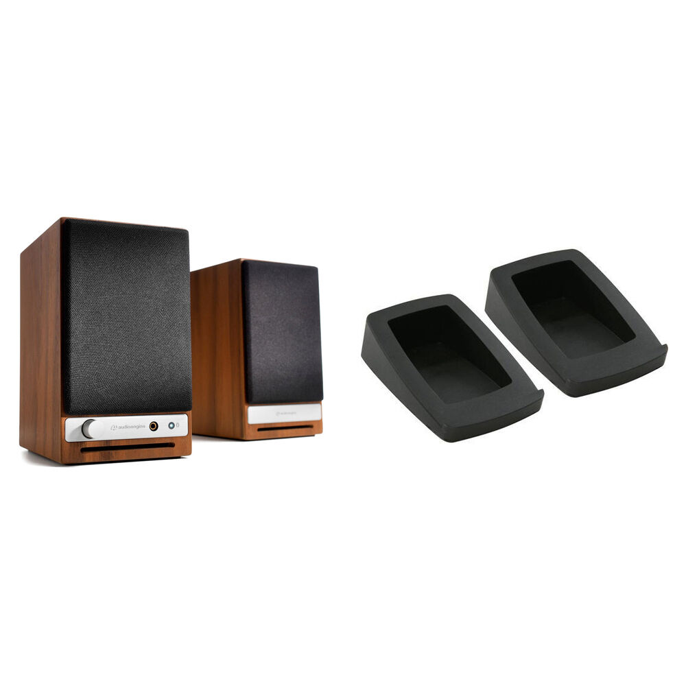 Audioengine HD3 Sistema de Altavoces Bluetooth con Soportes DS1 (Madera Nogal, Par)