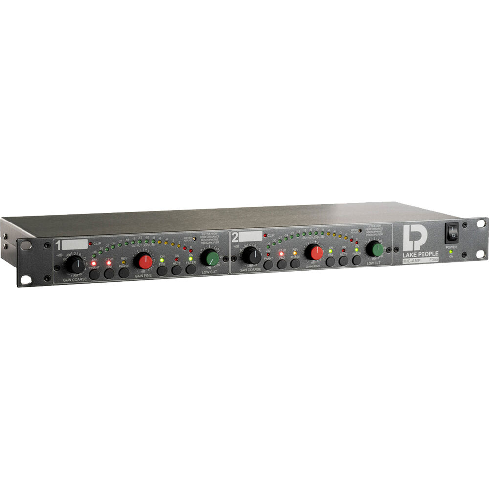Lake People F355 Preamp de Micrófono de 2 Canales con Phantom Power y Filtro de Corte Baj
