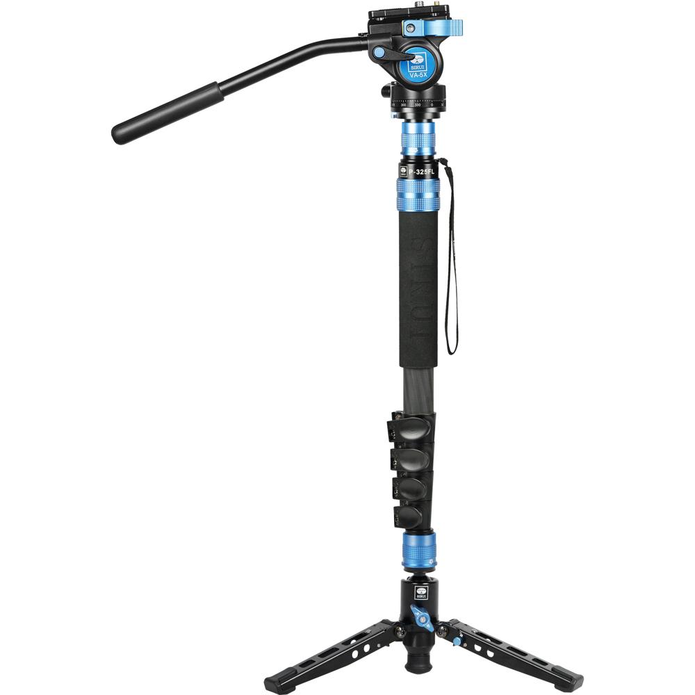 Sirui P-325FL Monopod de Carbono con Cabezal de Video VA-5X, Capacidad de Carga 6.6 lb, Al
