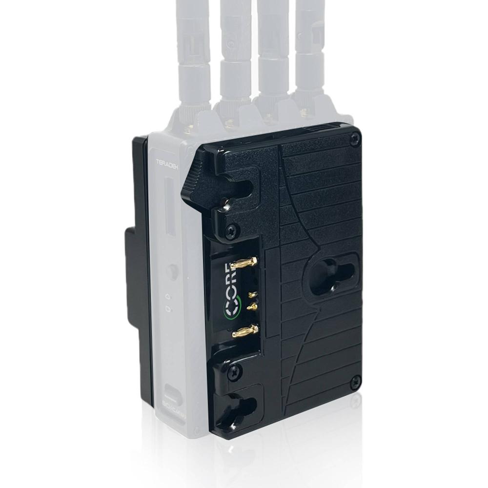 Core SWX Helix Retrofit Plates para Transmisores Teradek MAX (Gold Mount) - Salida 12 VDC,