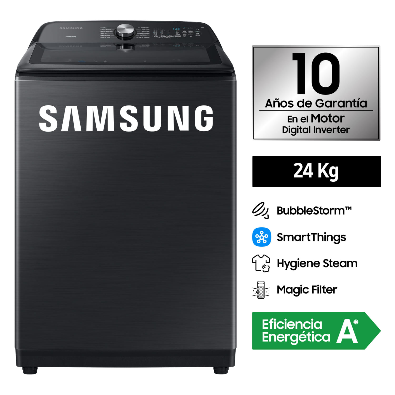 Lavadora Bubble Smart 24Kg WA24A8377GV/PE Negra