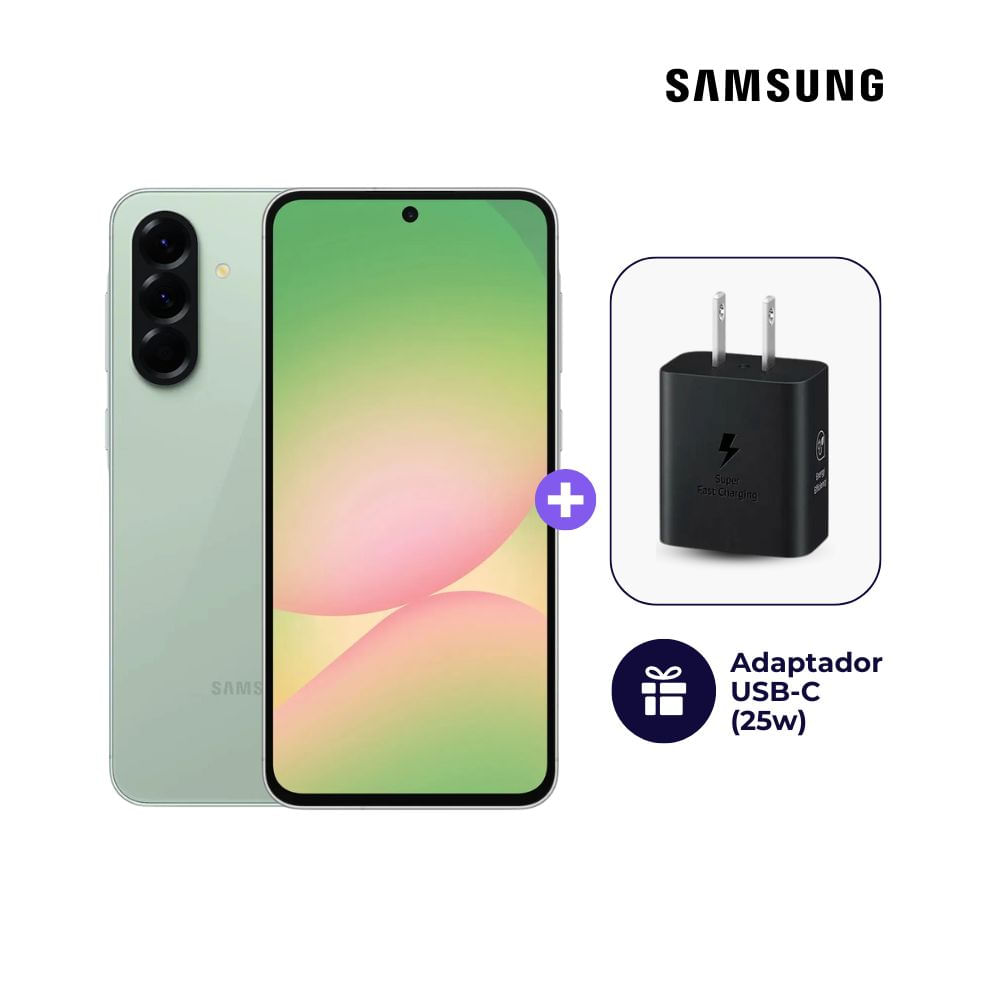 Celular Samsung Galaxy A56 5G 256GB 12GB Verde y Adaptador USB-C Samsung Original 25W