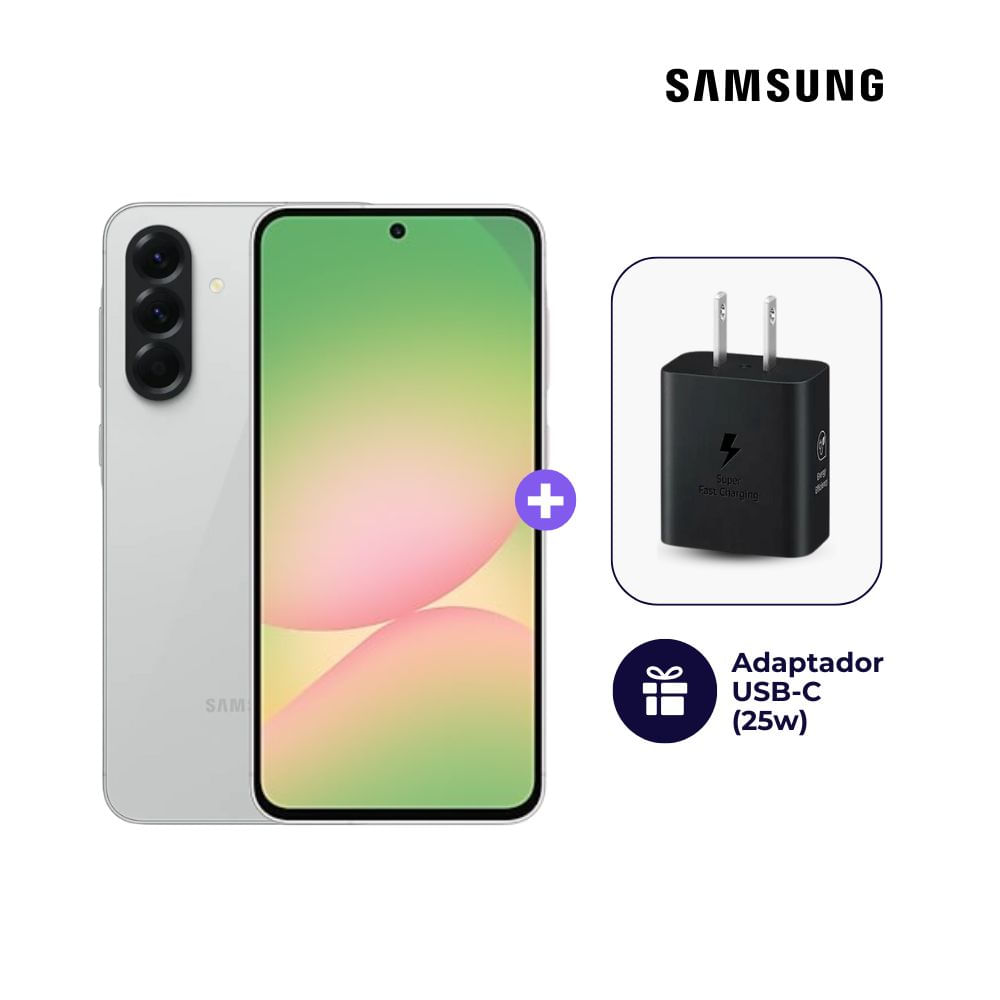 Celular Samsung Galaxy A56 5G 256GB 12GB Gris y Adaptador USB-C Samsung Original 25W