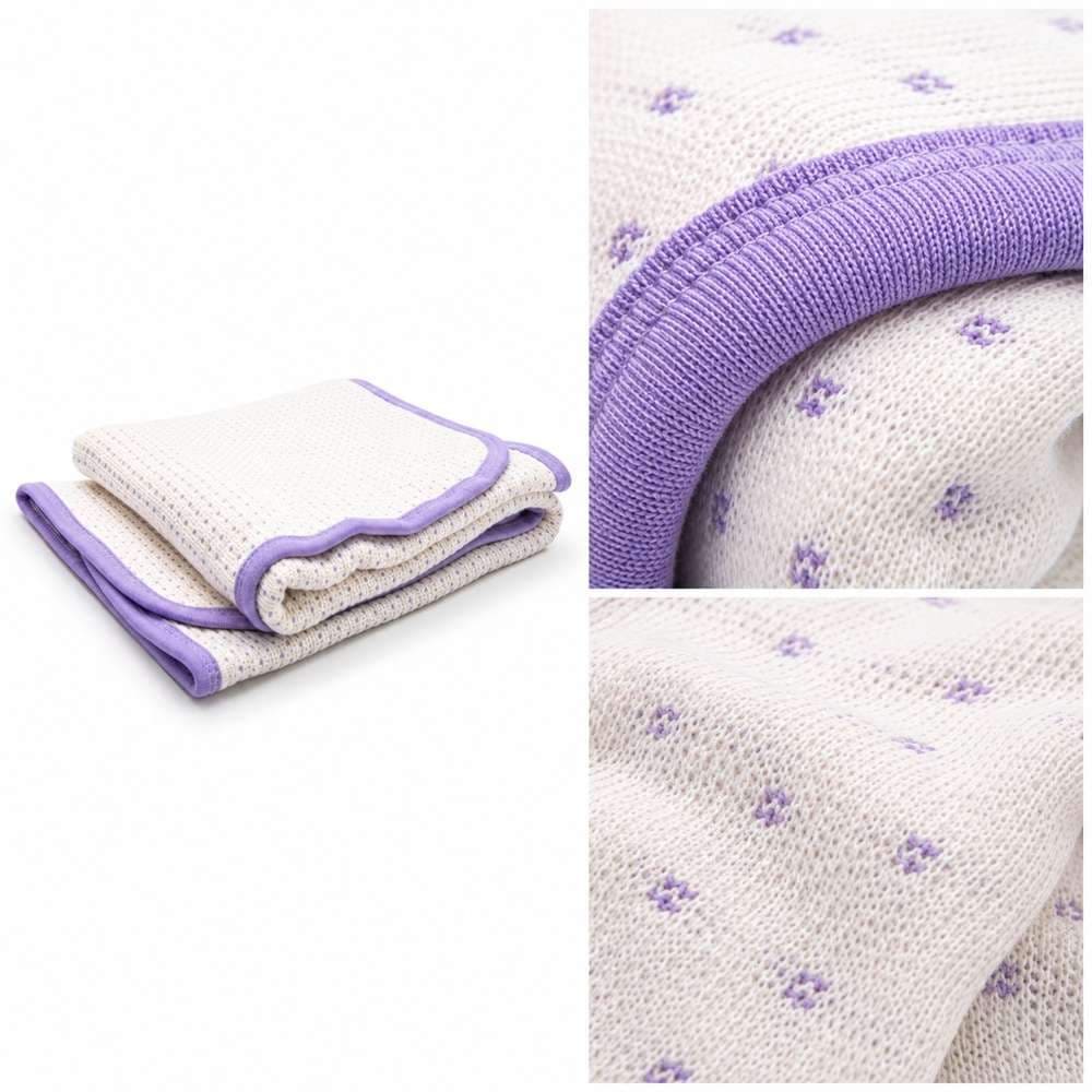 Manta Moms Cottons Puntos Lila