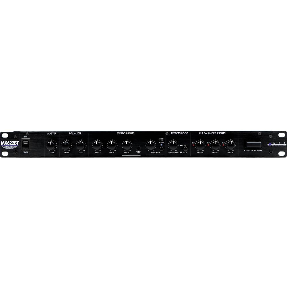 ART MX622BT Mezclador Estéreo Rackmount 6 Canales con Bluetooth, 3 Entradas XLR Balancead