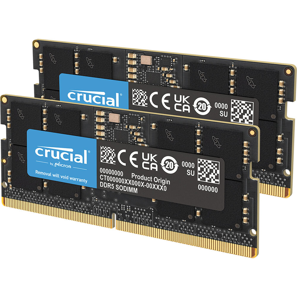 Crucial Memoria DDR5 64GB (2 x 32GB) 4800 MHz SO-DIMM Unbuffered Non-ECC CL40