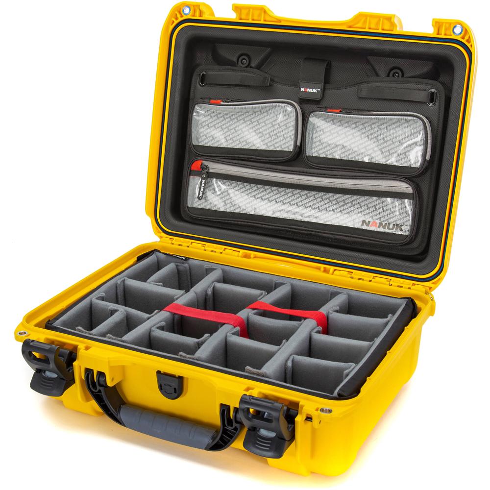 Nanuk 925 Estuche Duro con Kit Pro para Fotografía Amarillo 21L, Impermeable y Ligero