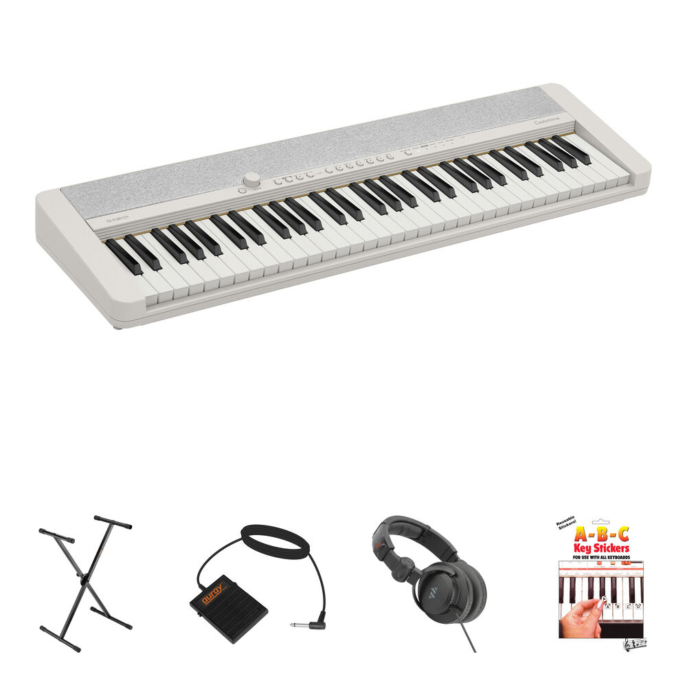 Casio Piano Digital CT-S1 61 Teclas con Soporte, Pedal de Sostenido y Auriculares