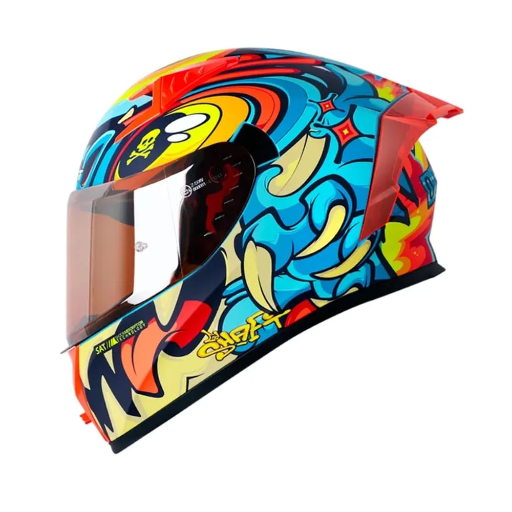 Casco Integral SHAFT SH-526SP Ojibrou Azul Talla XL Certificado ECE 22.06 para Moto Seguridad Pro Azul
