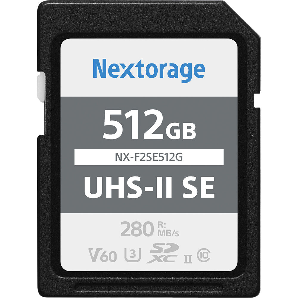Nextorage Tarjeta de Memoria SDXC UHS-II NX-F2SE 512GB - Velocidades de Lectura 280 MB/s y