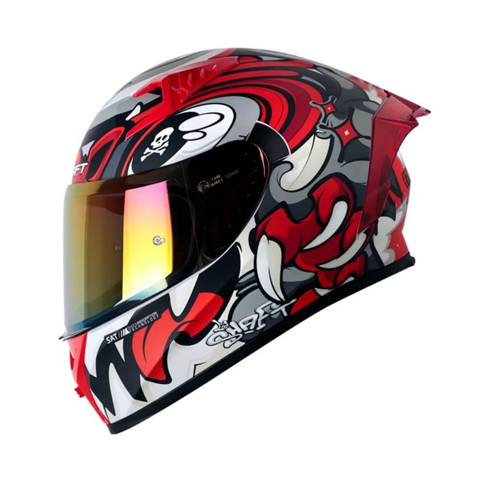 Casco Integral SHAFT SH-526SP Ojibrou Gris Talla XL Certificado ECE 22.06 para Moto Seguridad Pro Gris