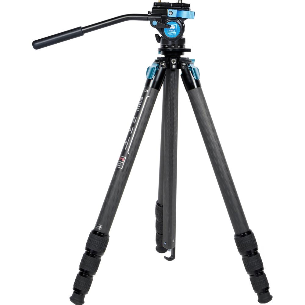 Sirui Tripode de Carbono ST-224 con Cabezal Fluido VA-5X, Capacidad de Carga 6.6 lb, Altur
