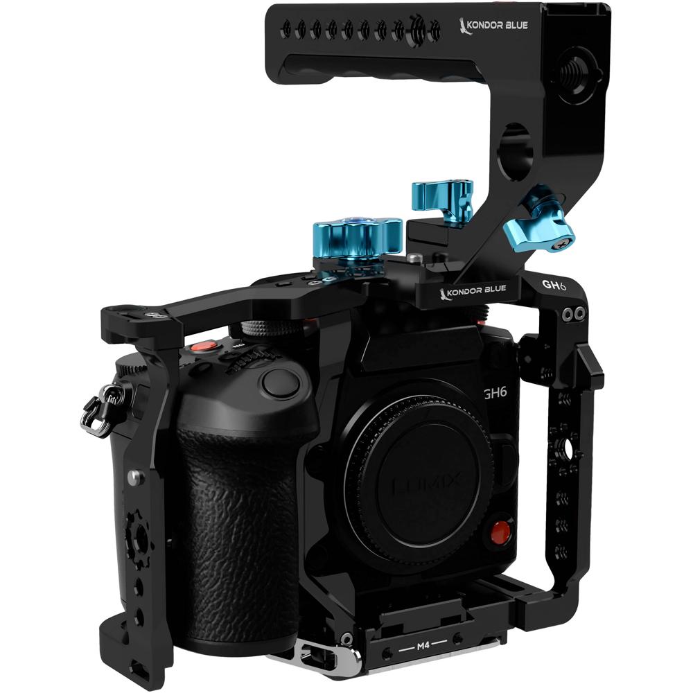 Kondor Blue Cámara Cage con Mango Superior para Panasonic Lumix GH6/GH7 - Raven Black, Ac