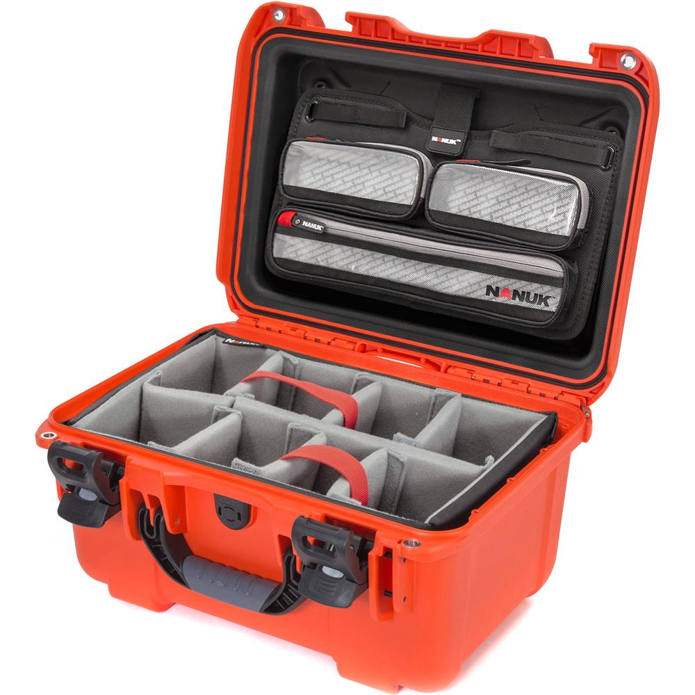 Nanuk 918 Estuche Duro Pro Photo Kit Naranja 21L - Resistente al Agua IP67, 2 Pestillos Po