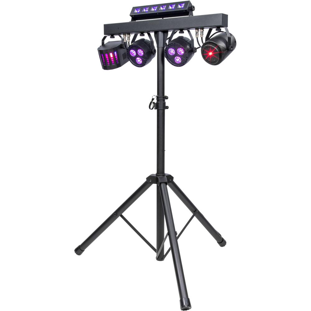 ColorKey PartyBar FX Compact - Paquete de Iluminación Multi-Efecto, 2x PAR RGB 3W, 1x Der
