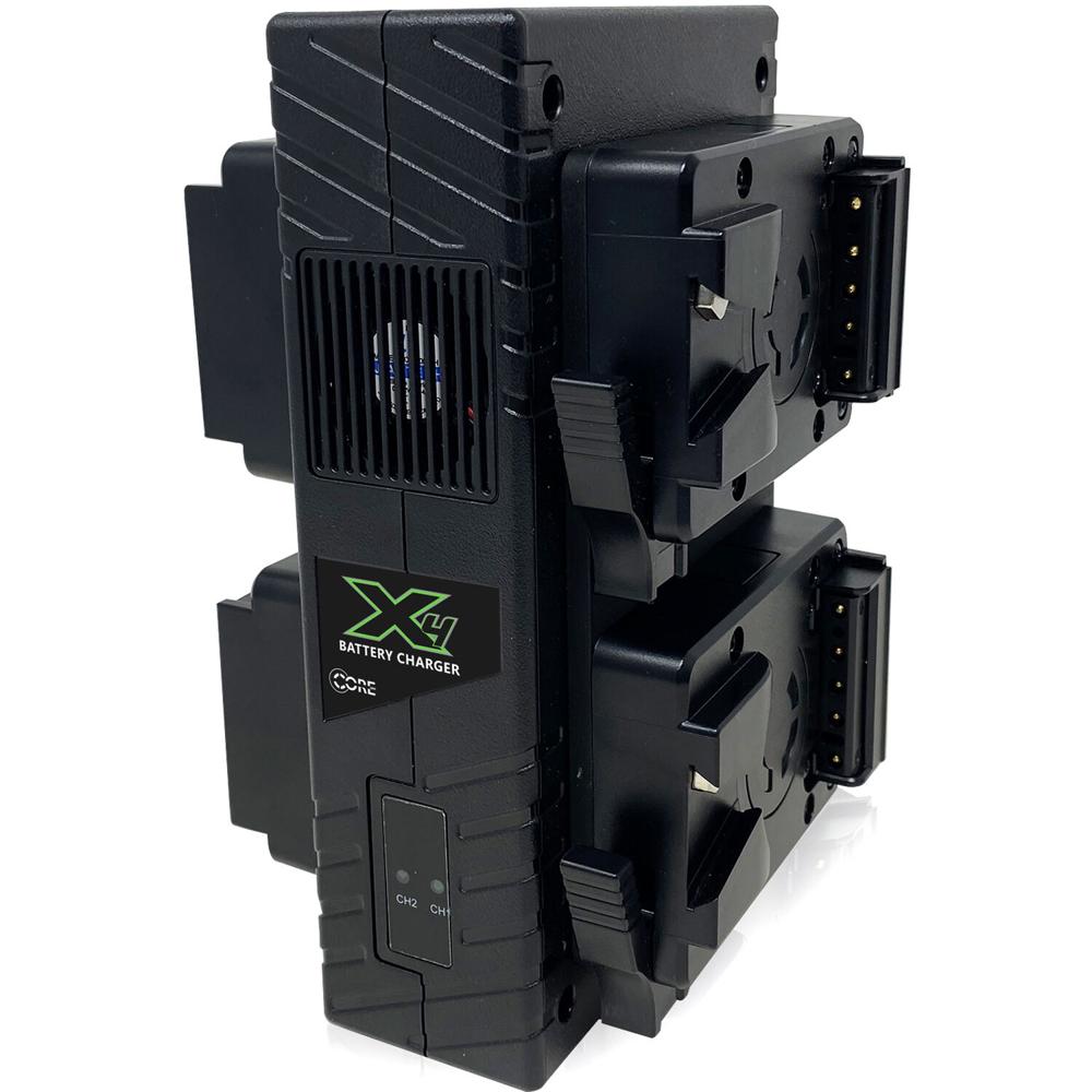 Core SWX Cargador Rápido Cuádruple Micro V-Mount - Carga Simultánea de 4 Baterías Micr