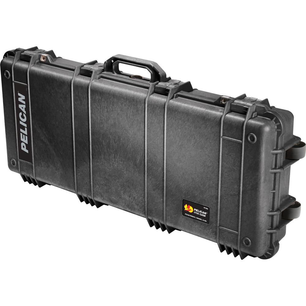 Pelican 1700 Long Case - Caja de Transporte con Espuma, Impermeable, Color Negro, Ruedas y