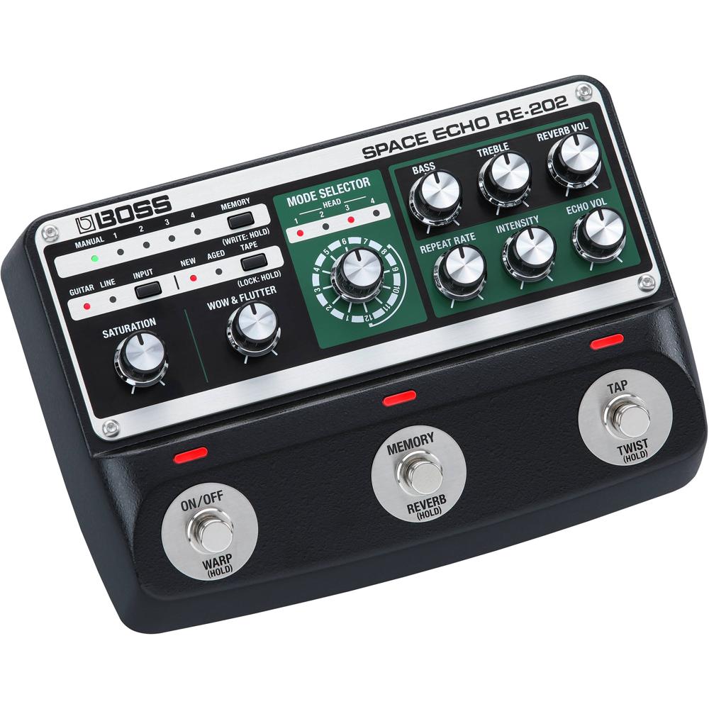 BOSS RE-202 Space Echo Effect - Efecto de eco de cinta multihead con 4 memorias, reverb es