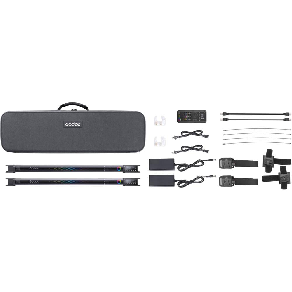 Godox TL60 Kit de Luces LED RGB de 2.5' (2 Luces) - Control Inalámbrico, 2700-6500K, 421