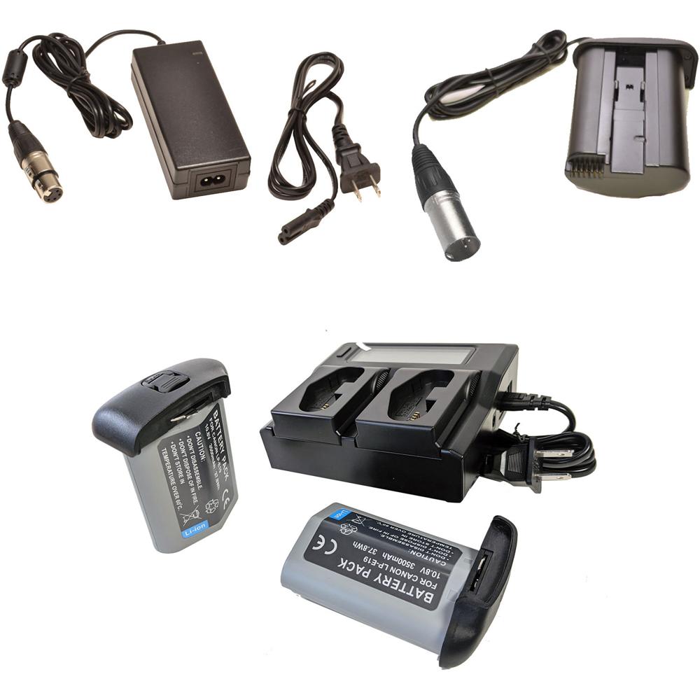 Bescor Kit AC LPE19D & DRE19X para Canon EOS-1D X Mark III - 2 Baterías LP-E19, Cargador