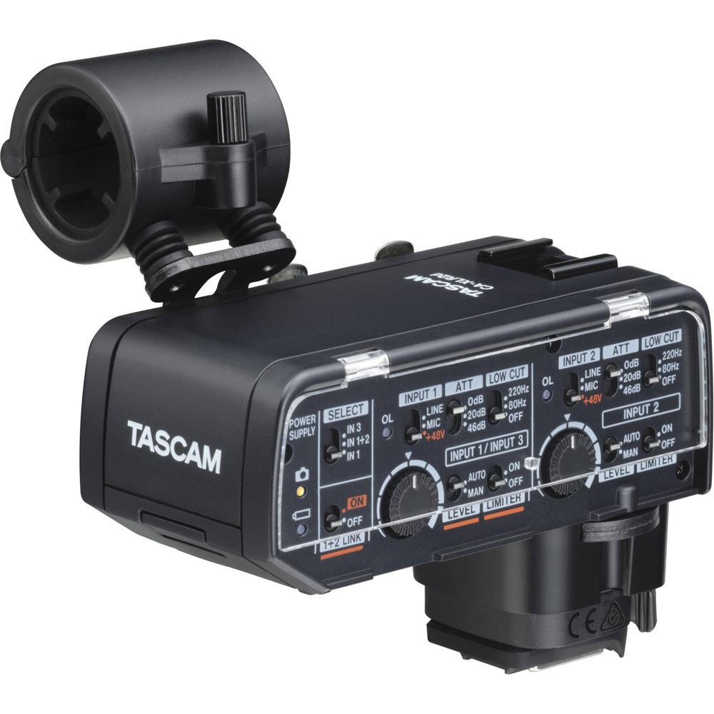TASCAM CA-XLR2d-C Adaptador de Micrófono XLR para Cámaras Canon - Preamp HDDA, Entrada 3