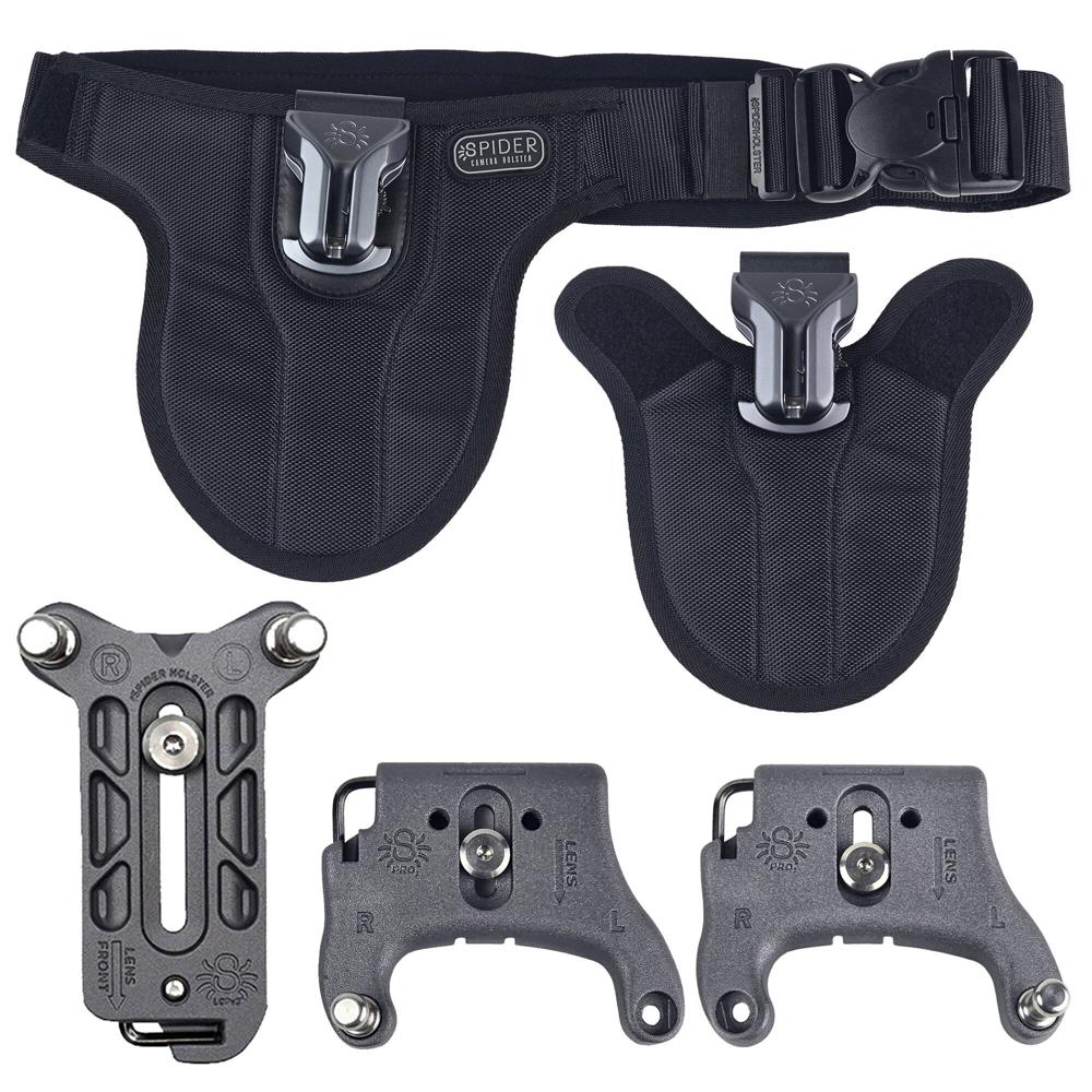 Spider Camera Holster Sistema Dual DSLR SpiderPro v2 - Soporta hasta 5 lb por cámara, cin