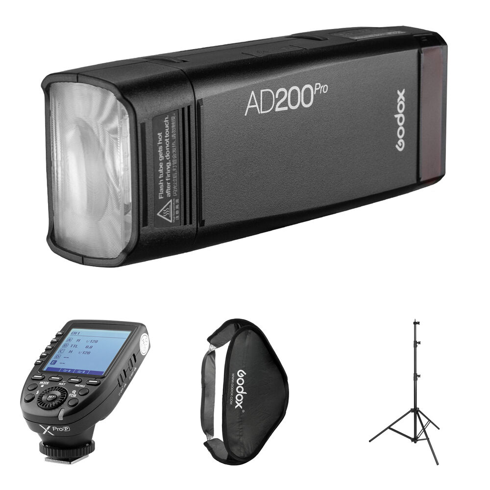 Godox Kit BOORAY para Pentax AD200Pro con Softbox 31.5"" y Soporte de Luz de 9.5'