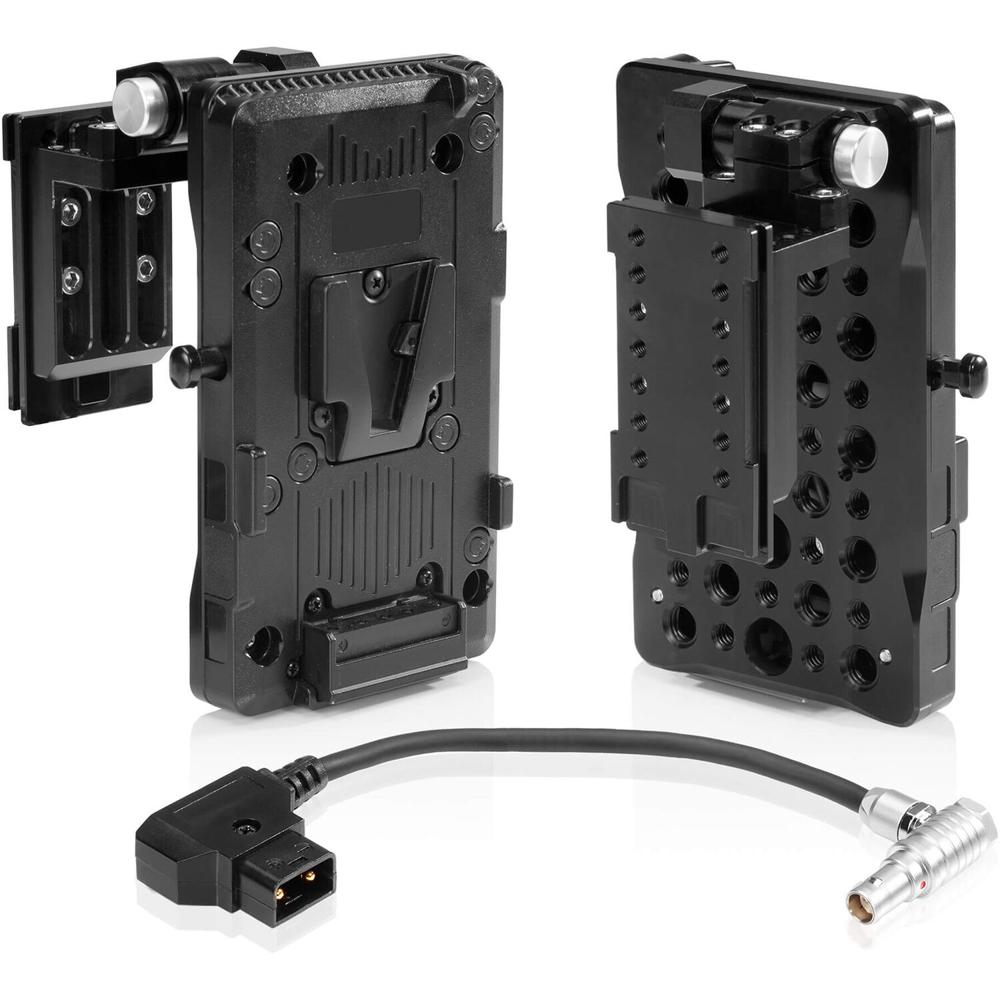 SHAPE Placa de Batería Pivotante V-Mount para RED KOMODO - Aluminio, D-Tap 12-17 VDC, Dis