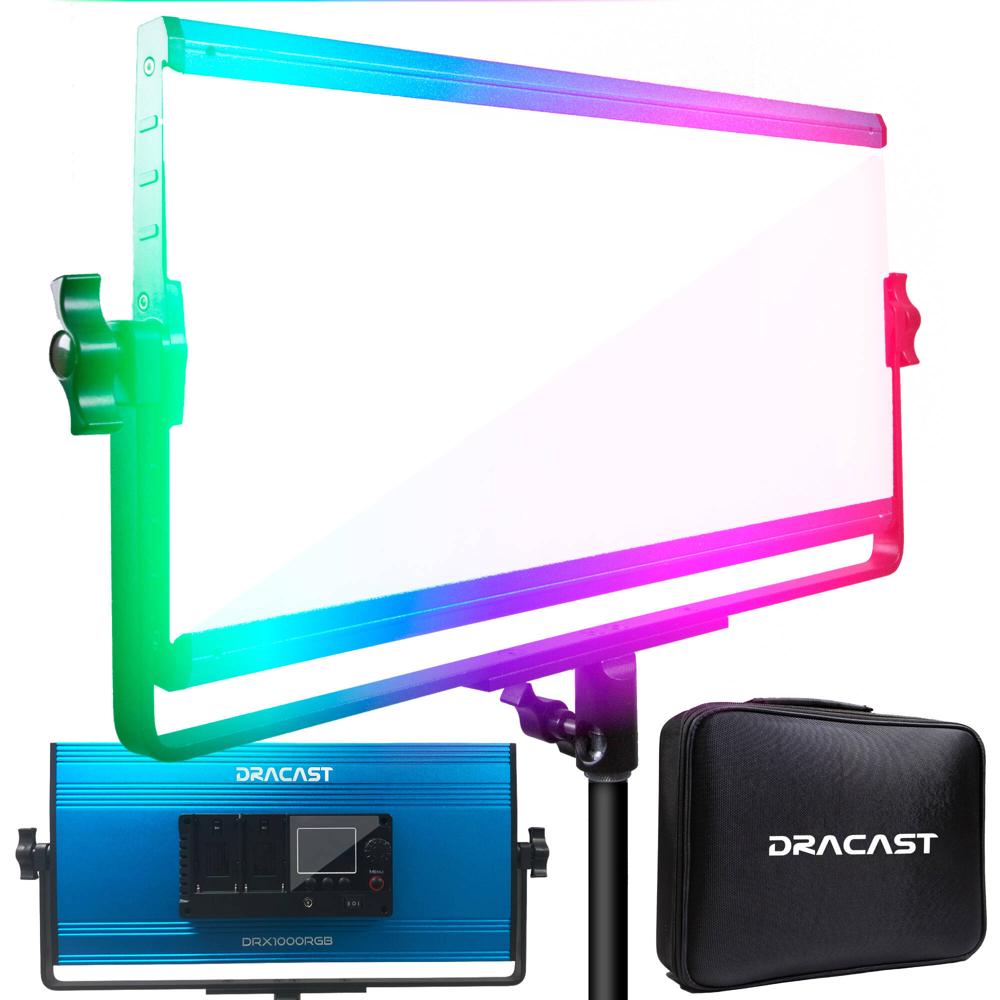 Dracast X Series LED1000 RGB Panel de Luz LED 2800-8000K, CRI 96, Control Manual y App, Di