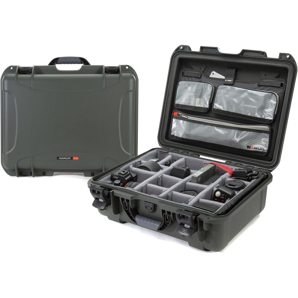 Nanuk 930 Estuche Duro con Kit Pro para Fotografía - Verde, Impermeable IP67, Resina NK-7
