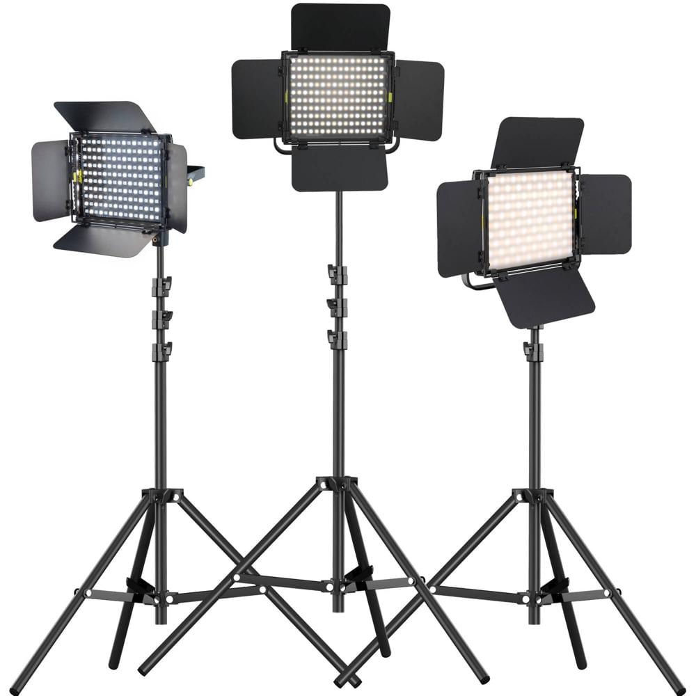 Angler Kit de Iluminación 865BLED Sparta Bi-Color con 3 Paneles LED y Soportes de Luz de