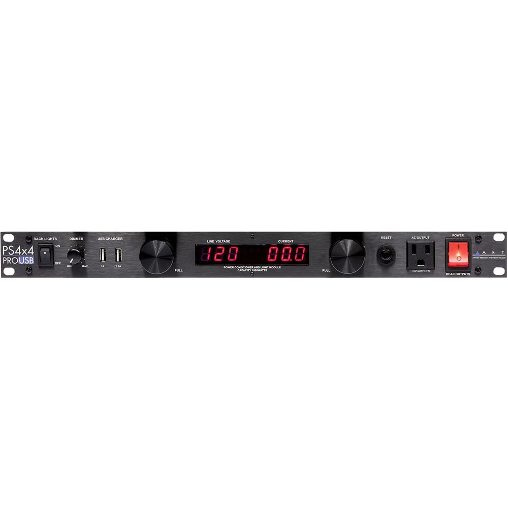 ART PS4x4 PRO USB Estación de Energía Rackmount con 8 Salidas y 2 Puertos USB