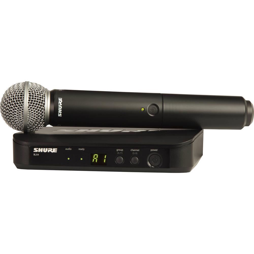 Shure Sistema de Micrófono Inalámbrico BLX24/SM58 con Cápsula SM58, 123 Frecuencias Aut