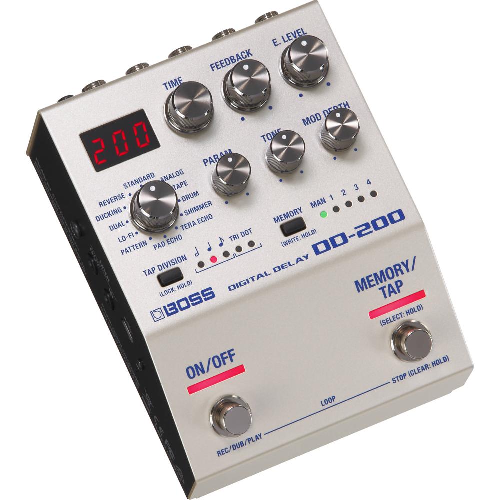 BOSS Pedal de Delay Digital DD-200 con 12 Tipos de Delay, Procesamiento 32-Bit y Looper de