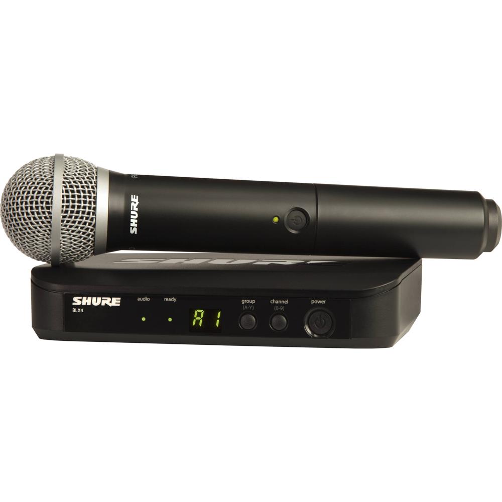 Shure BLX24 PG58 Sistema Inalámbrico de Micrófono de Mano con Cápsula PG58, 123 Frecuen