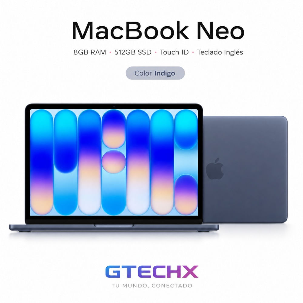 Laptop Apple MacBook Neo Chip A18 Pro 8GB RAM 512GB SSD Teclado Ingles Indigo