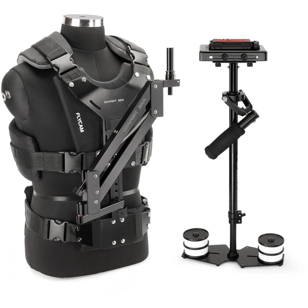 Flycam Estabilizador 5000 con Plataforma QR Deslizante, Soporte de Mesa, Faja de Brazo y C