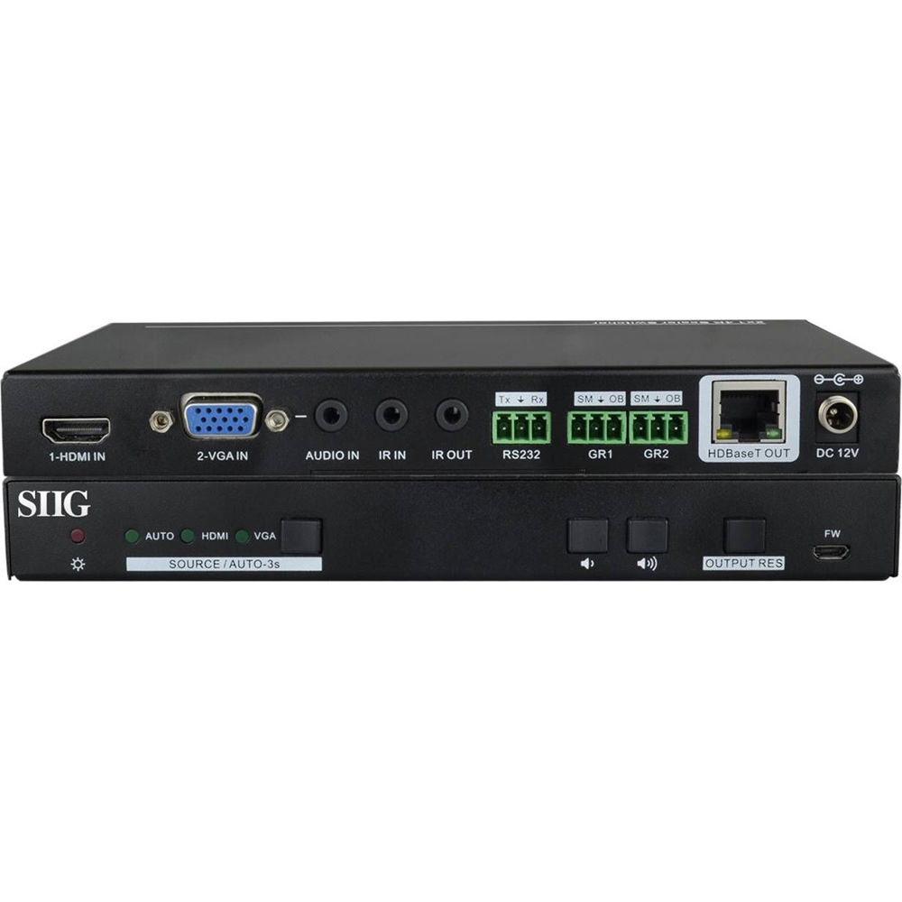 SIIG HDMI/VGA 2x1 HDBaseT 4K Scaler Switcher - 1 x HDMI, 1 x VGA, Resolución Escalable 72