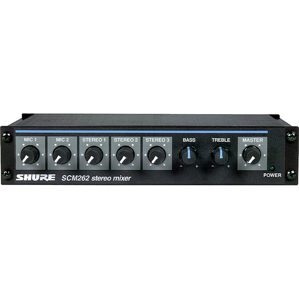 Shure SCM262 Mezclador de Micrófono Estéreo con 2 Entradas XLR y 3 Entradas RCA
