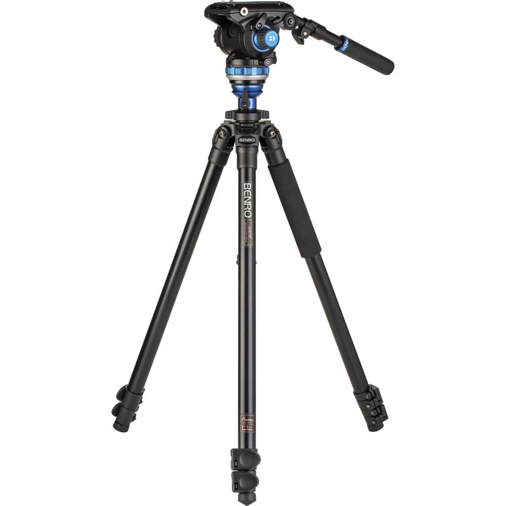 Benro Trípode de Aluminio A2573F con Cabezal de Video Fluido S6Pro - Carga de 13.2 lb, Al
