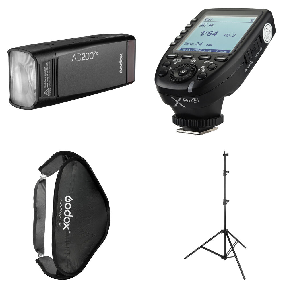 Godox Kit BOORAY para FUJIFILM AD200Pro con Softbox 31.5"" y Soporte de Luz de 9.5'