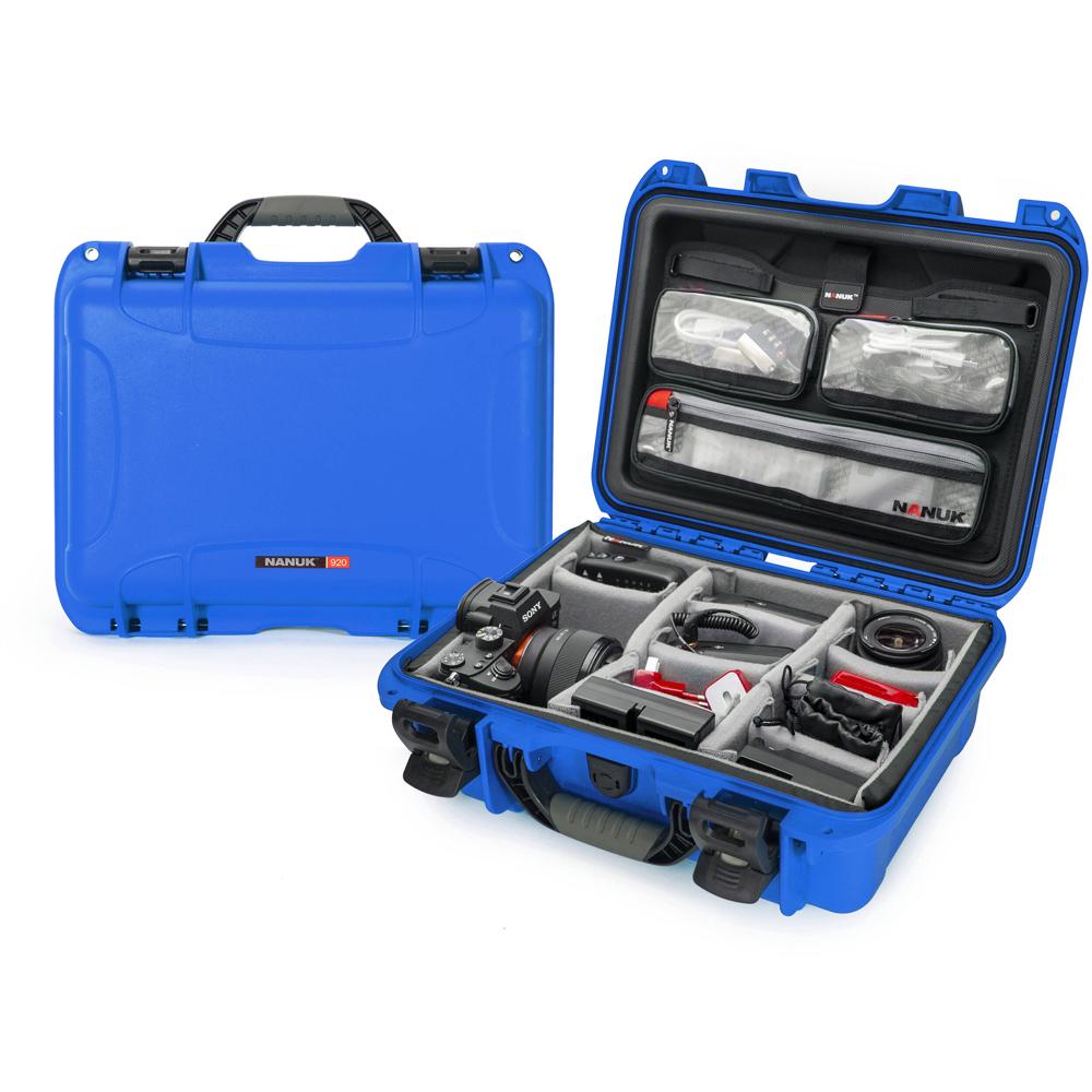 Nanuk 920 Estuche Duro Pro Photo Kit Azul 16L con Inserto Acolchado y Organizador